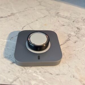 Oura Ring with Charging Base - Black and Silver